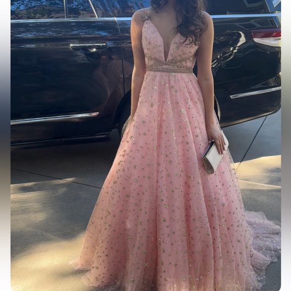 Sherri Hill Pink Gown w/ Stars